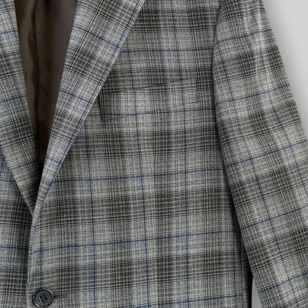 Lauren Ralph Lauren Sport Coat‎ Mens 38R Gray Plaid Blazer Classic Tailored